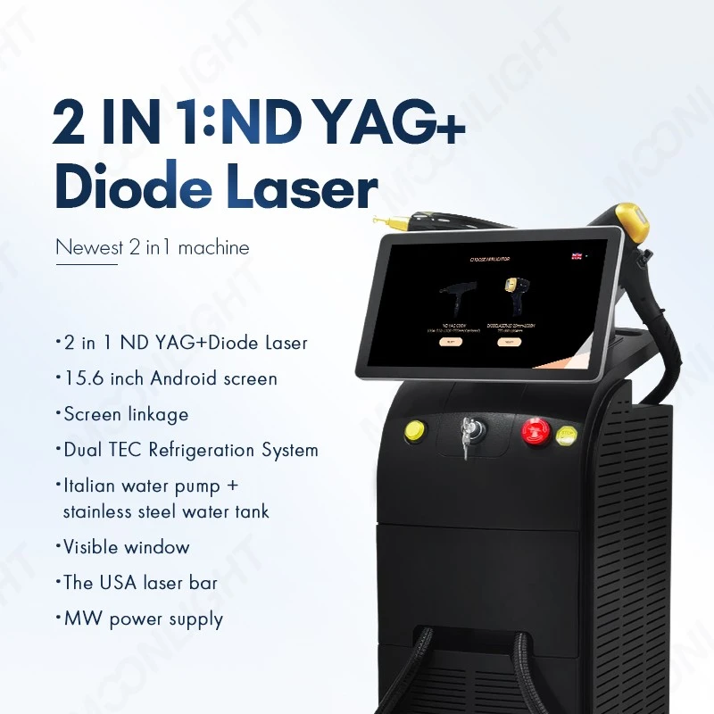 2 in 1 ND YAG + Diode Laser Machine | Professional Multi-Functional Aesthetic Laser System suppliers